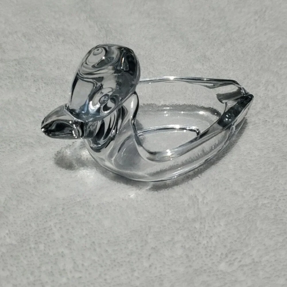 VTG Clear Glass Duck Ashtray – Duncan Miller Pall Mall – Coin Catcher – RetroCha